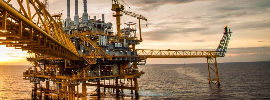 Offshore,Oil,And,Rig,Platform,In,Sunset,Or,Sunrise,Time.